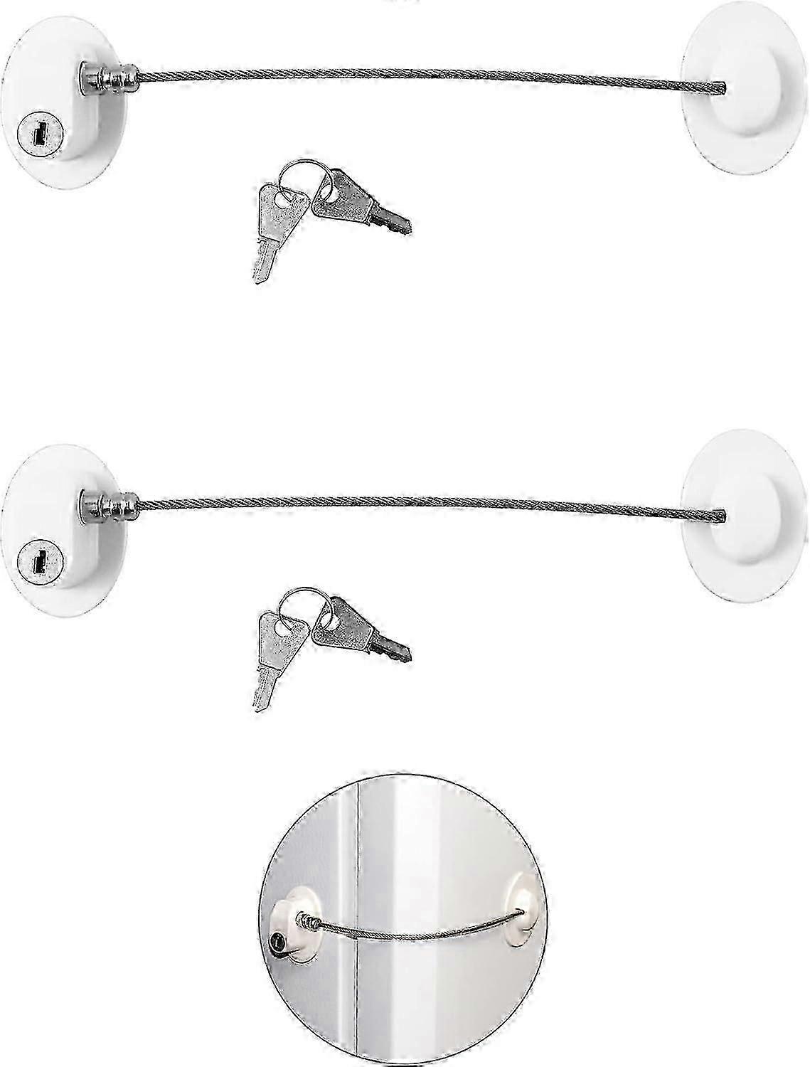25-26 2 Pack Child Safety Locks with Keys for Fridge, Doors and Drawers, Windows