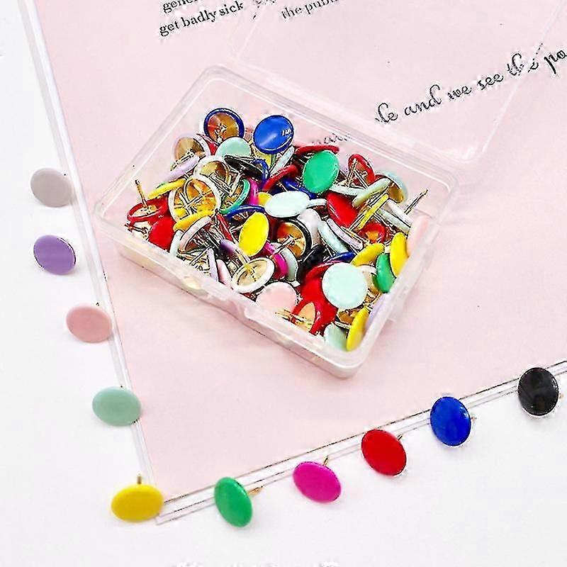 200 Pack10 X 10mmpush Pins With Plastic Heads And Steel Tips For Decorative Bulletin Board And Desktop Map Mixed Colors