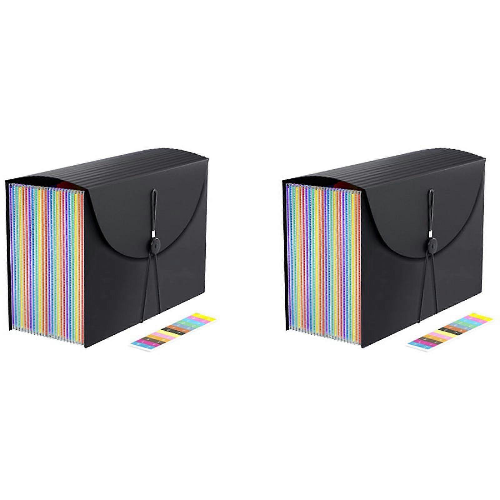 2X Accordian File Organizer,Expandable File Folder,Portable Folder Size,for Paper Documents A4 Size