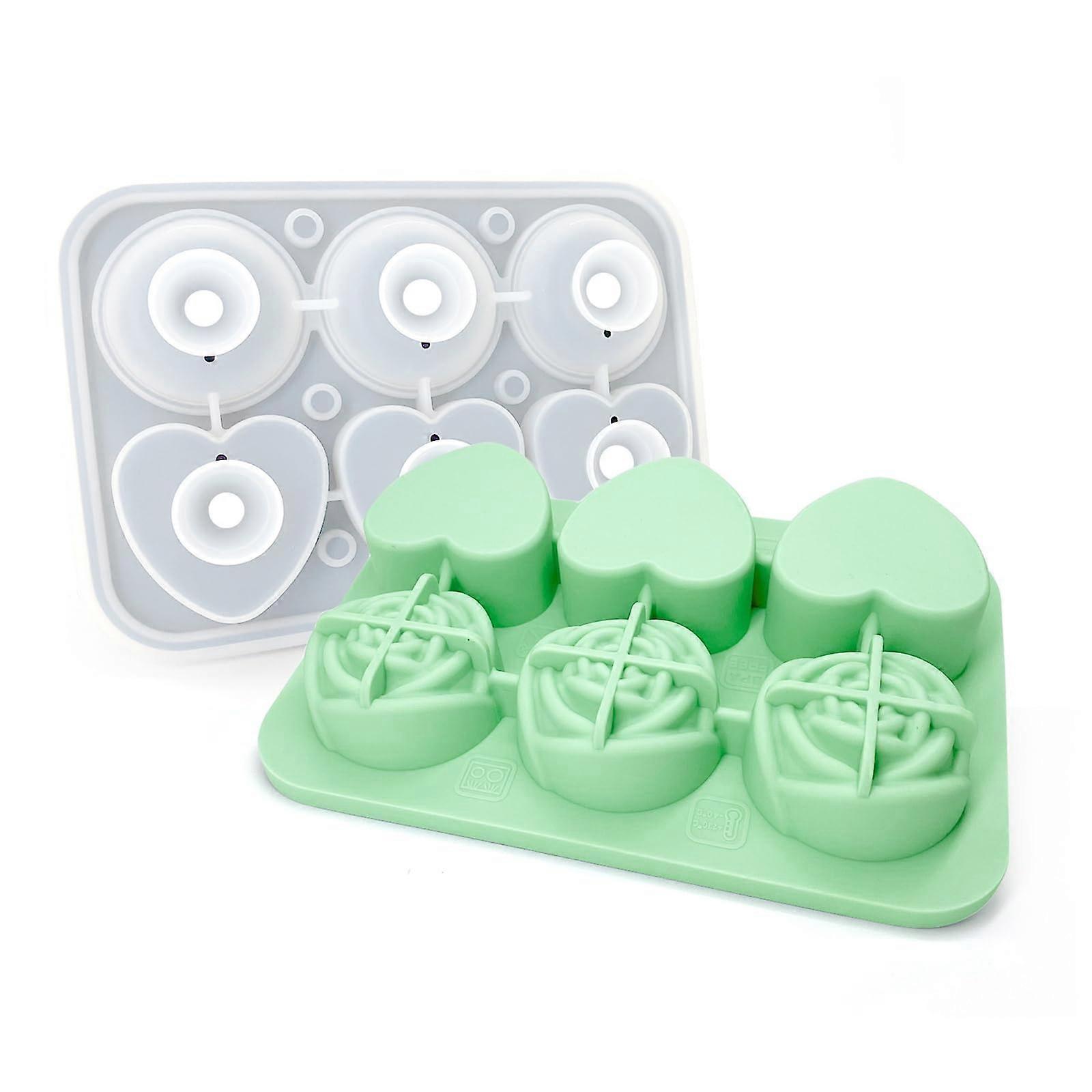 Heart Rose IceCube Tray Silicone Mold EasyRelease Multifunction Baking Mold RoseBall Maker
