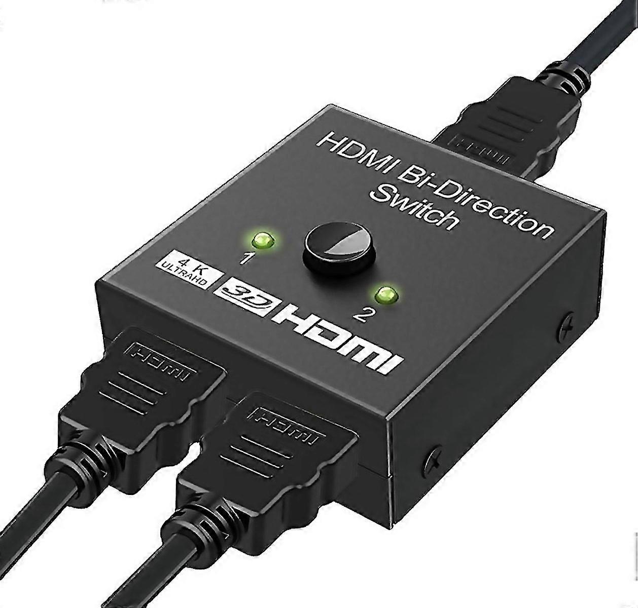 For Hdmi Splitter Hdmi Switch Aluminum Hdmi Splitter 2 In 1 Out 1 In 2 Out Supports 4k 3d 1080p Dobl