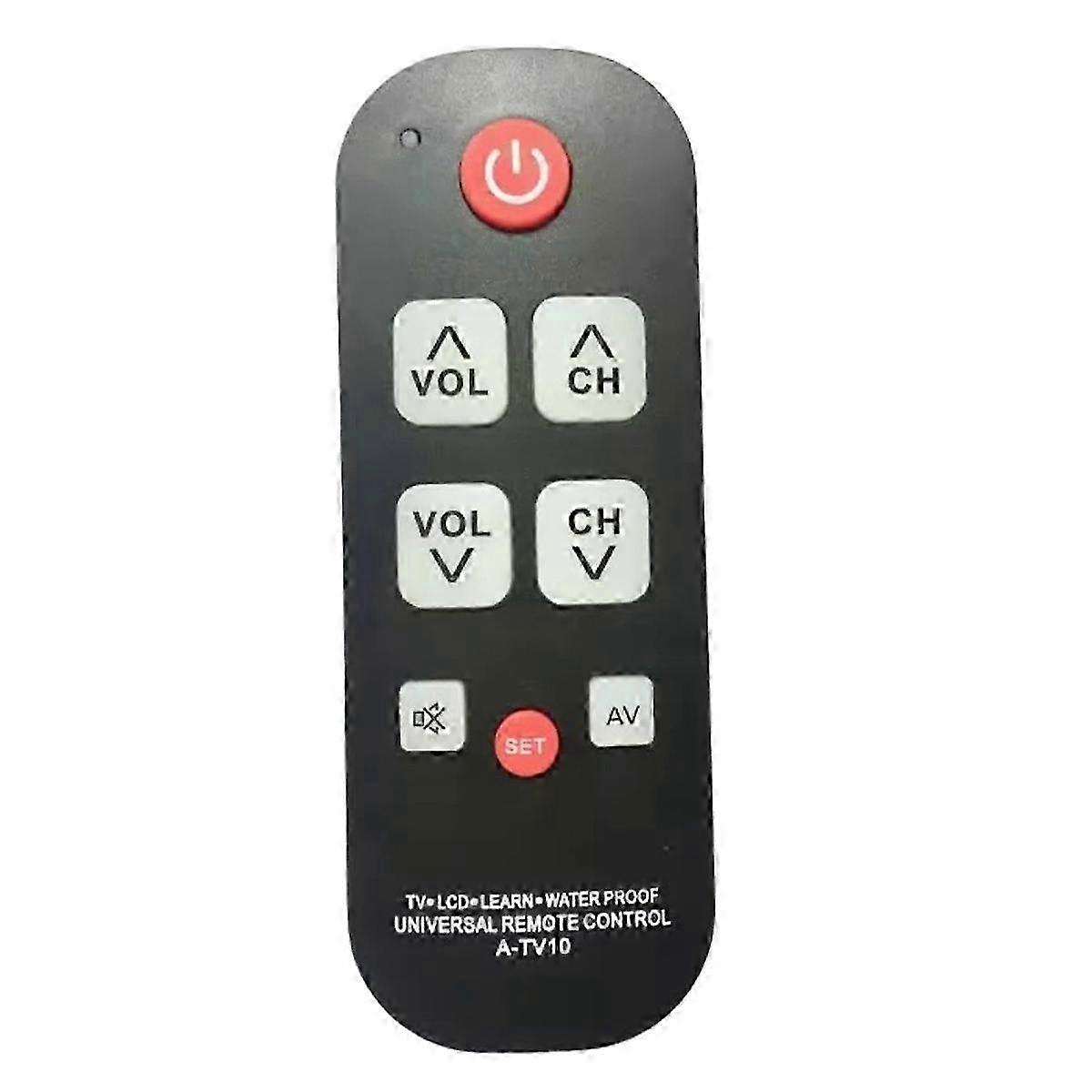 Universal TV remote for seniors with LED light and waterproof design