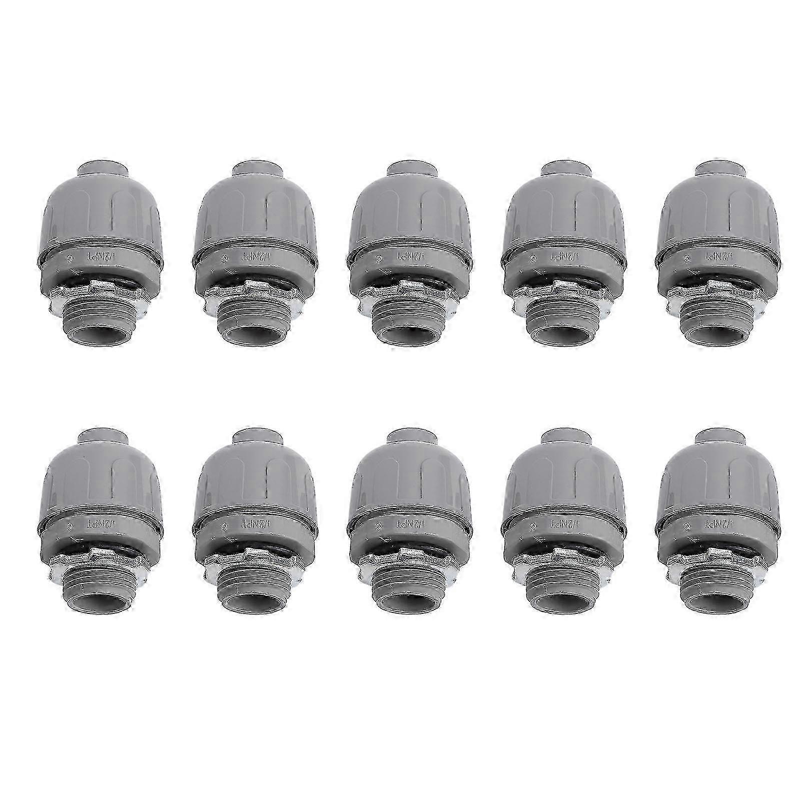10 Pcs Liquid Tight Conduit Connector 1 Inch NPT Nylon 6 Electrical Conduit Fitting