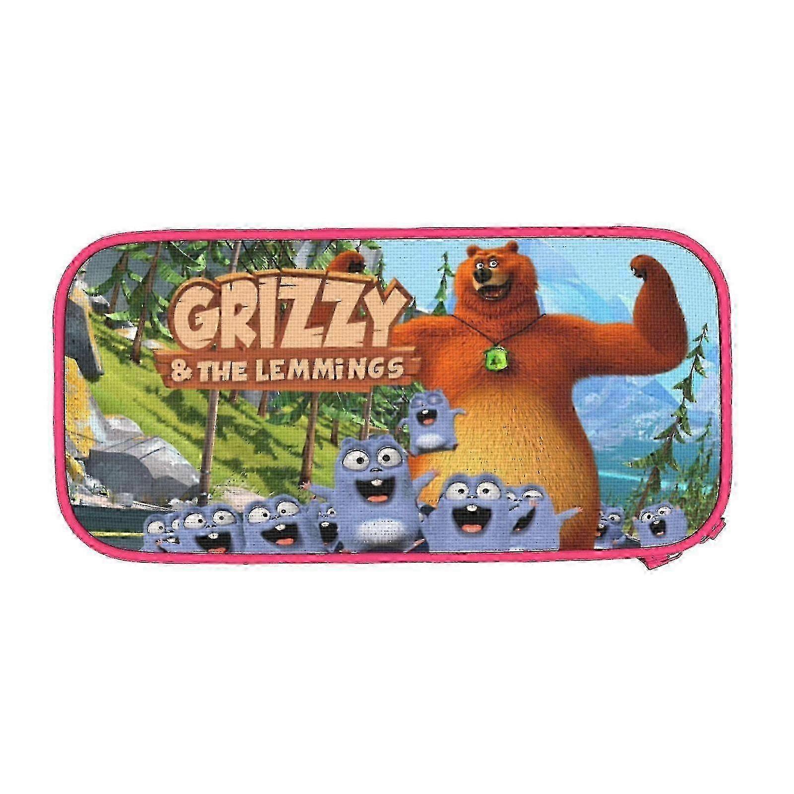 مقلمة أشيب وLemmings ذات سعة كبيرة ، حقيبة قلم جمالية منظم مستلزمات مدرسية مقصورات متعددة k1850