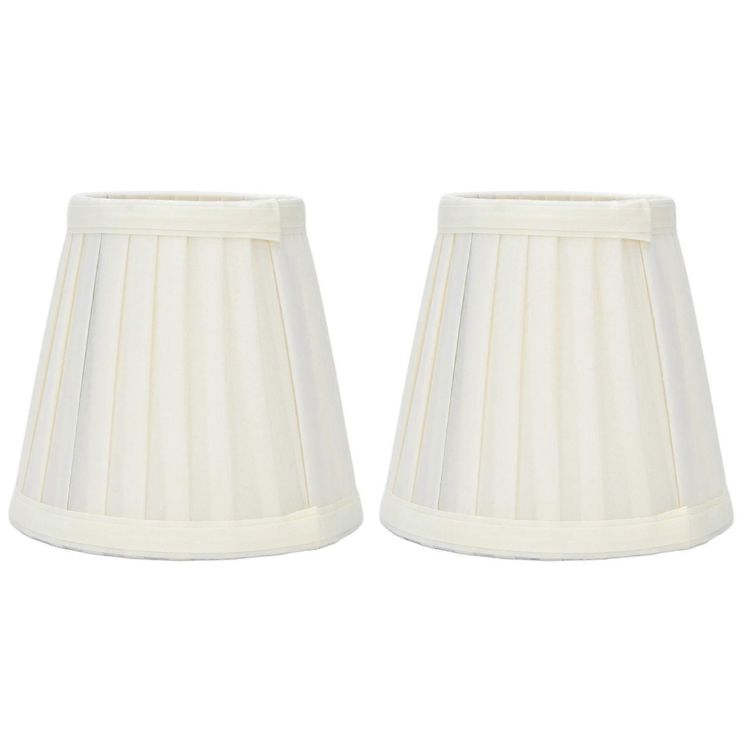 2 Pcs Double Small Lamp Shade Clip On Bulb Comfortable Material Barrel Fabric Lampshade for Table Ch