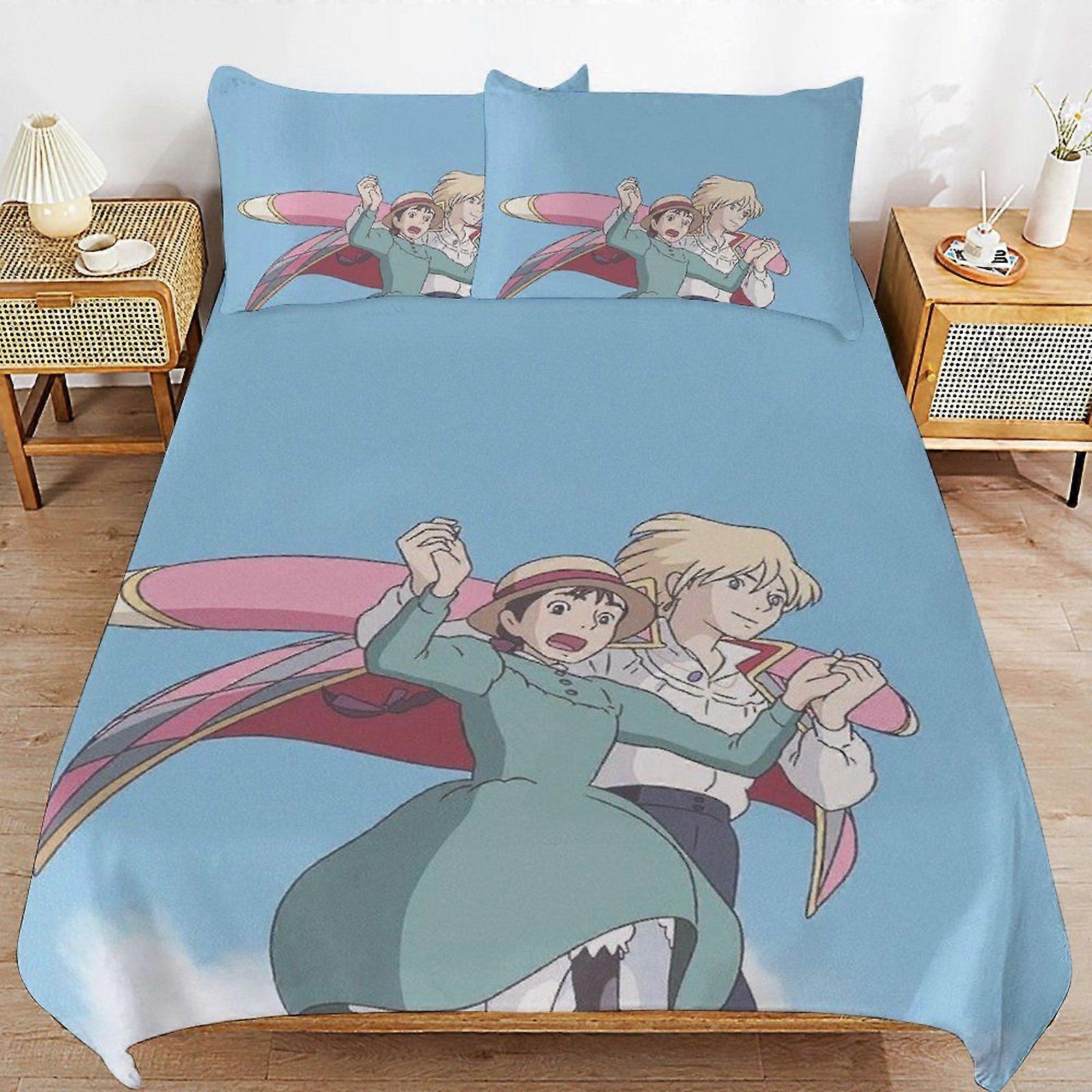 o529 Howls Moving Castle Consistent Build Light Sleep Soft Finish Hotel Quality Zipper Duvet Cover Sets Benefit d529
