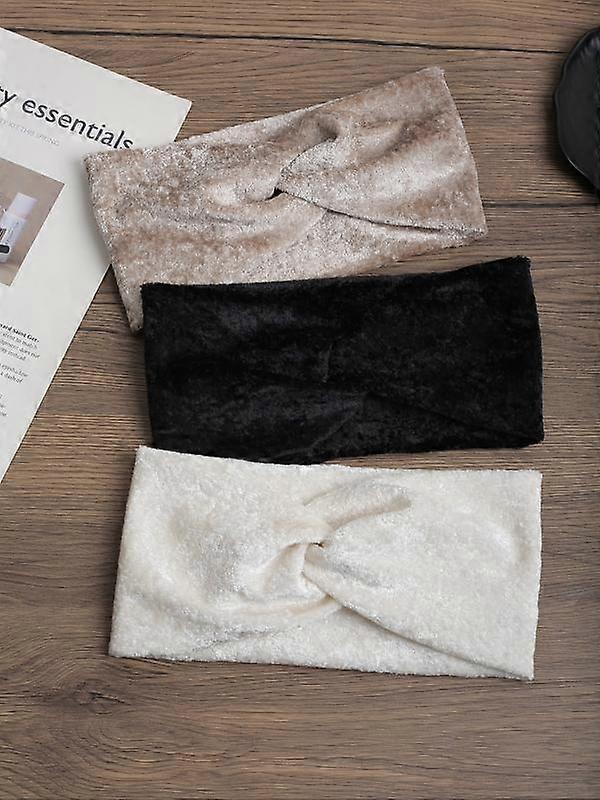 3 fasce per capelli larghe in velluto vintage autunno inverno, design con nodo morbido, fasce elastiche per capelli assorbenti del sudore per uso quotidiano e sport