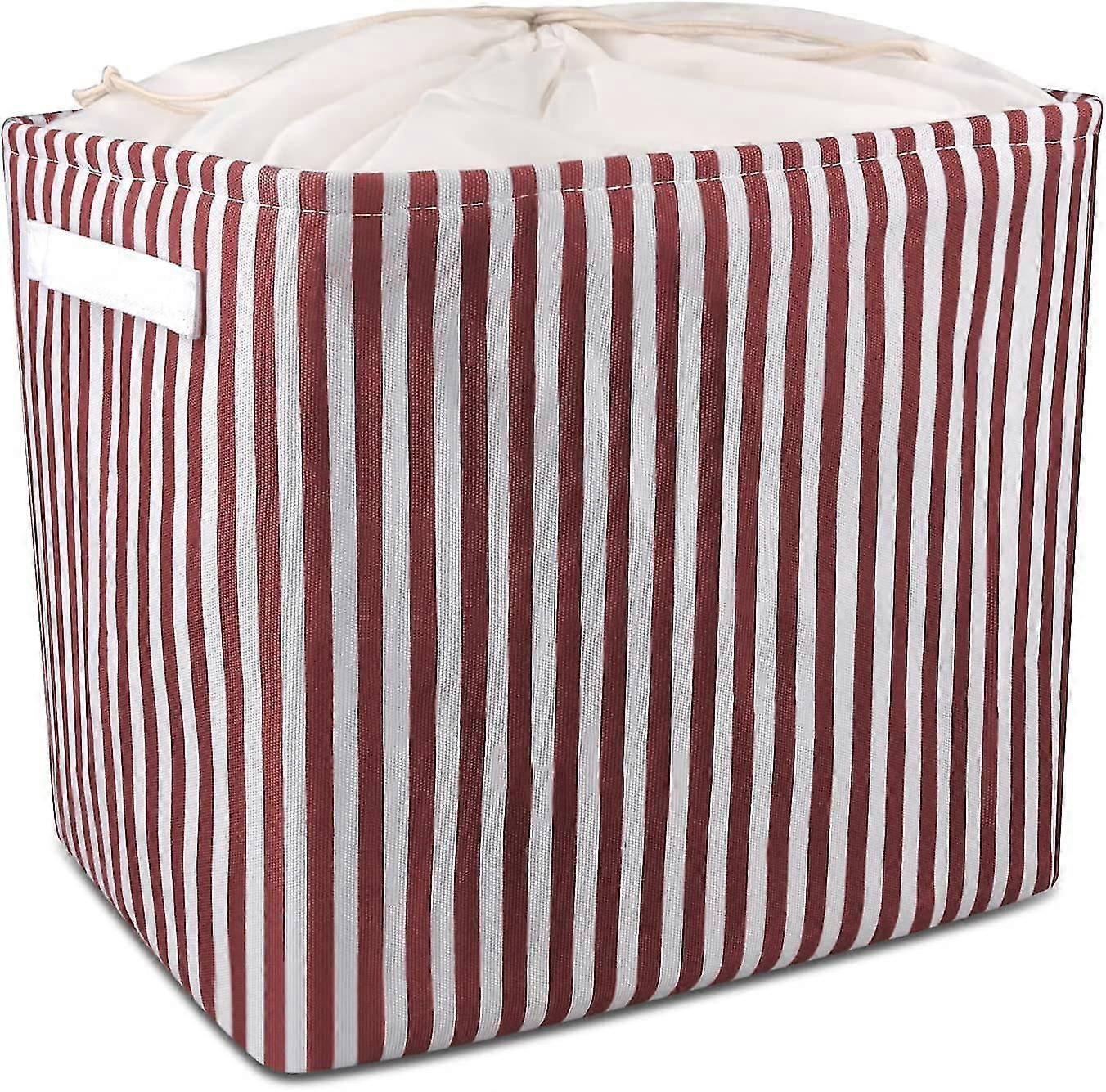 43 Litres Foldable Laundry Basket,waterproof With Handle And Drawstring Closureblue