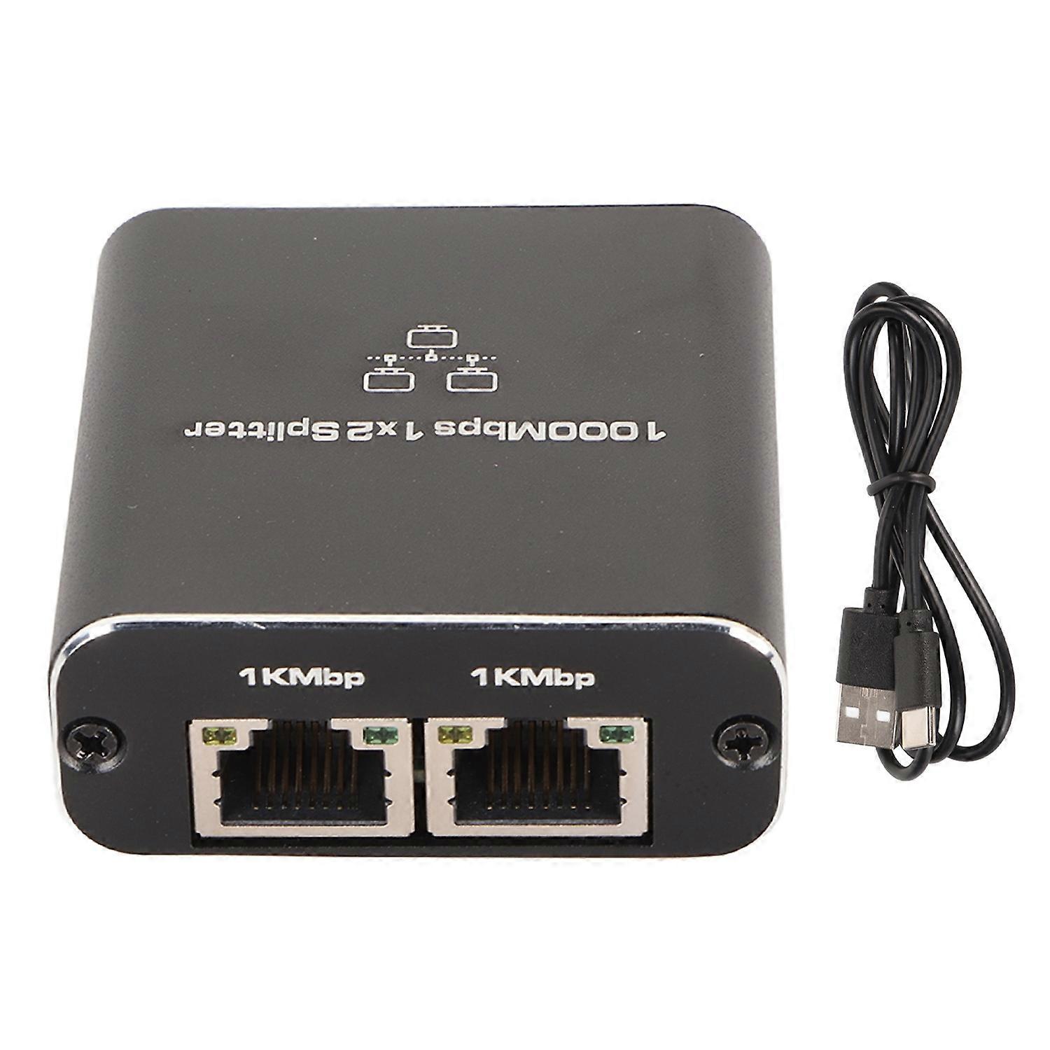 Ethernet Splitter RJ45 1 In 2 Out Gigabit Internet Splitter 1000Mbps High Speed LAN Splitter for TVs