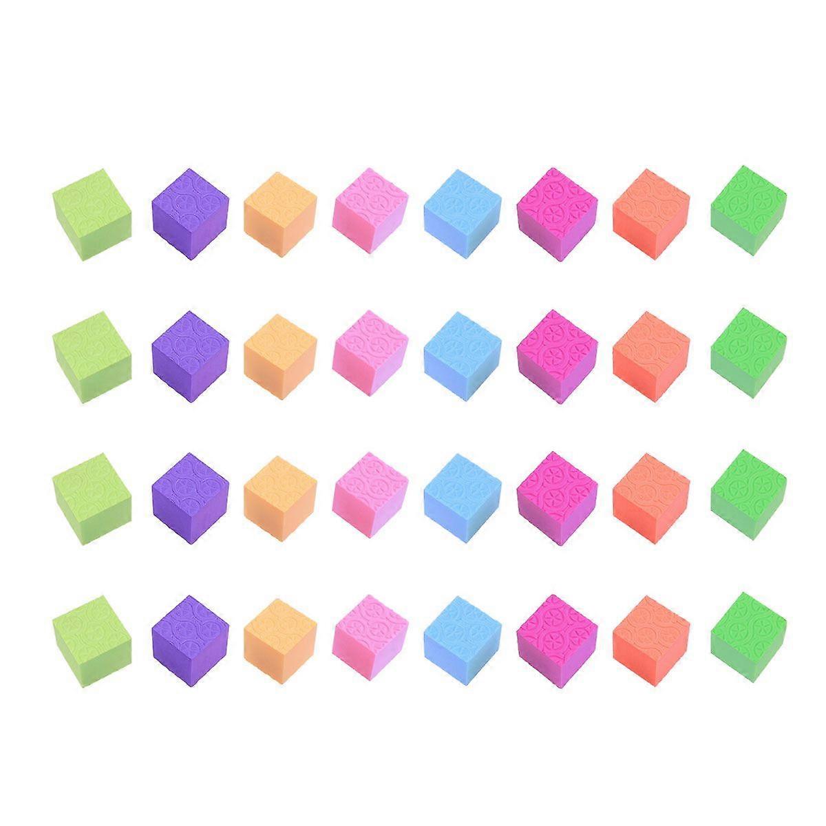 50PCS Colorful Cube Block DIY Design Model Block Sponge Block Cube Cube Training Aid Solid Geometry Studing Tools for Kids Teacher Use Size 3.5CM Rand