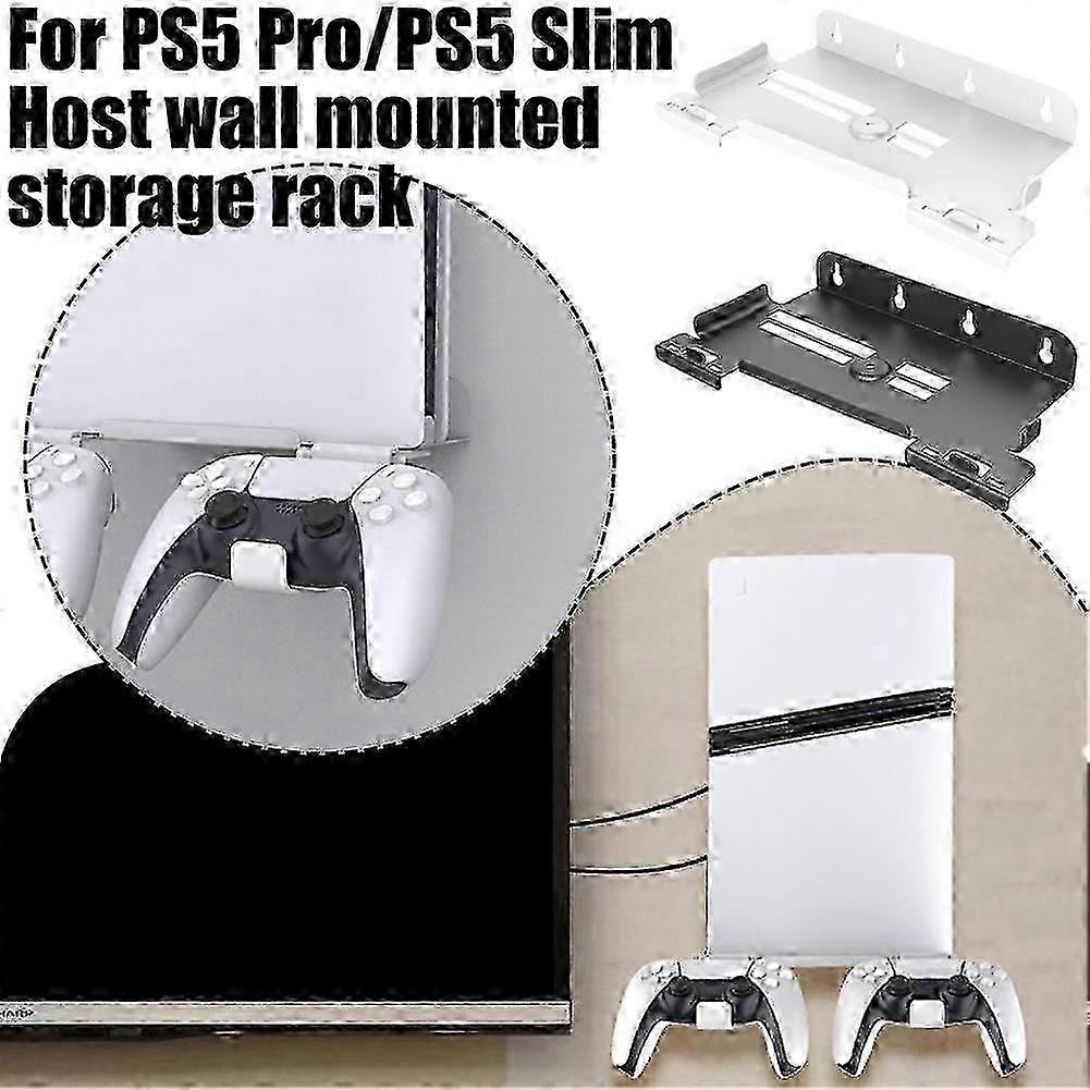 Wall Mount Bracket Display Stand Base with Controller Holder for PS5 Slim