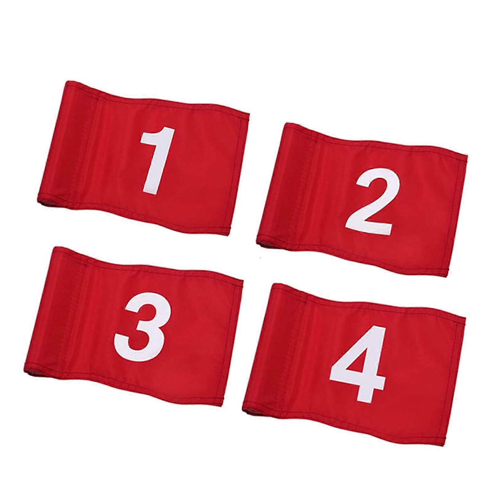 4Pcs Light Weight 1-4 Practice Numbered Golf Flag Golf Course Markers Targets Flag For Easy Identification Enduring Multicolor