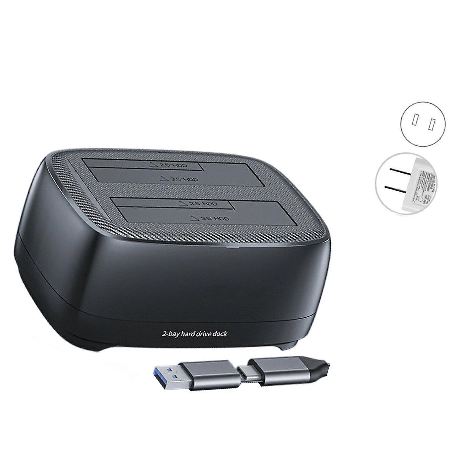 Double Slot Hard Drive Docking Station Offlines Cloning Feature 2.5inch/3.5Inch Compatibility USB3.0 Data Transfer Multicolor