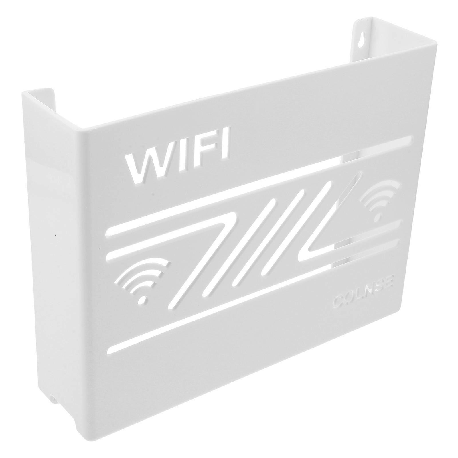 Wall-Mounted WiFi Router Storage Box for Storage White PP Material