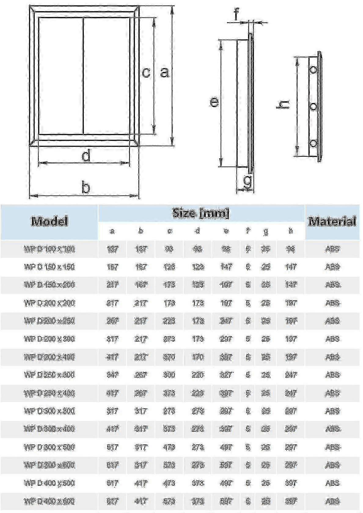 Durable Inspection Panel Access Door White Wall Hatch Abs Plastic Various Sizes