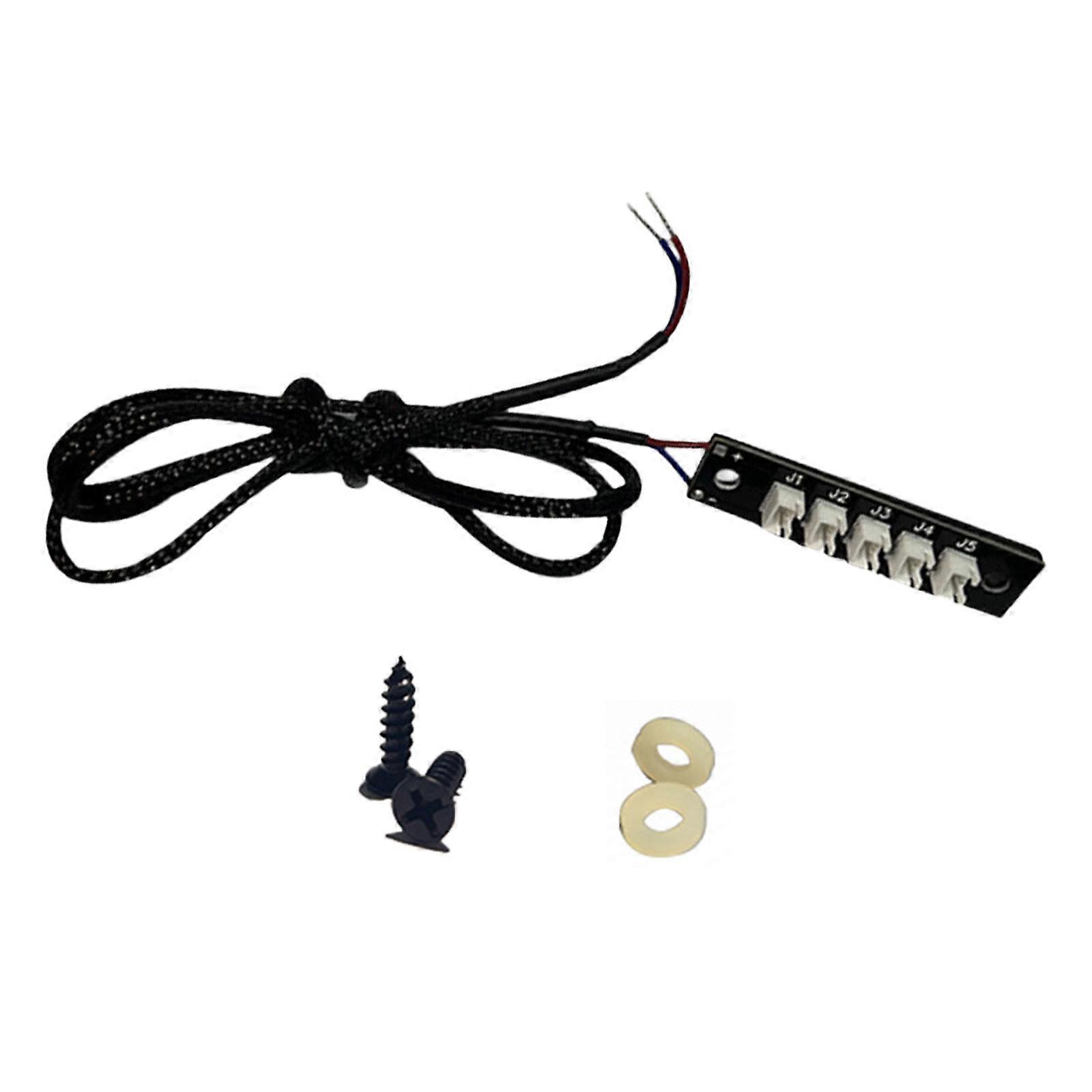 Computer Fan Hub Splitter 2Pin to 5Port Connectors For Optimized Heat Dissipation Stable Current Output In PC Builds Multicolor