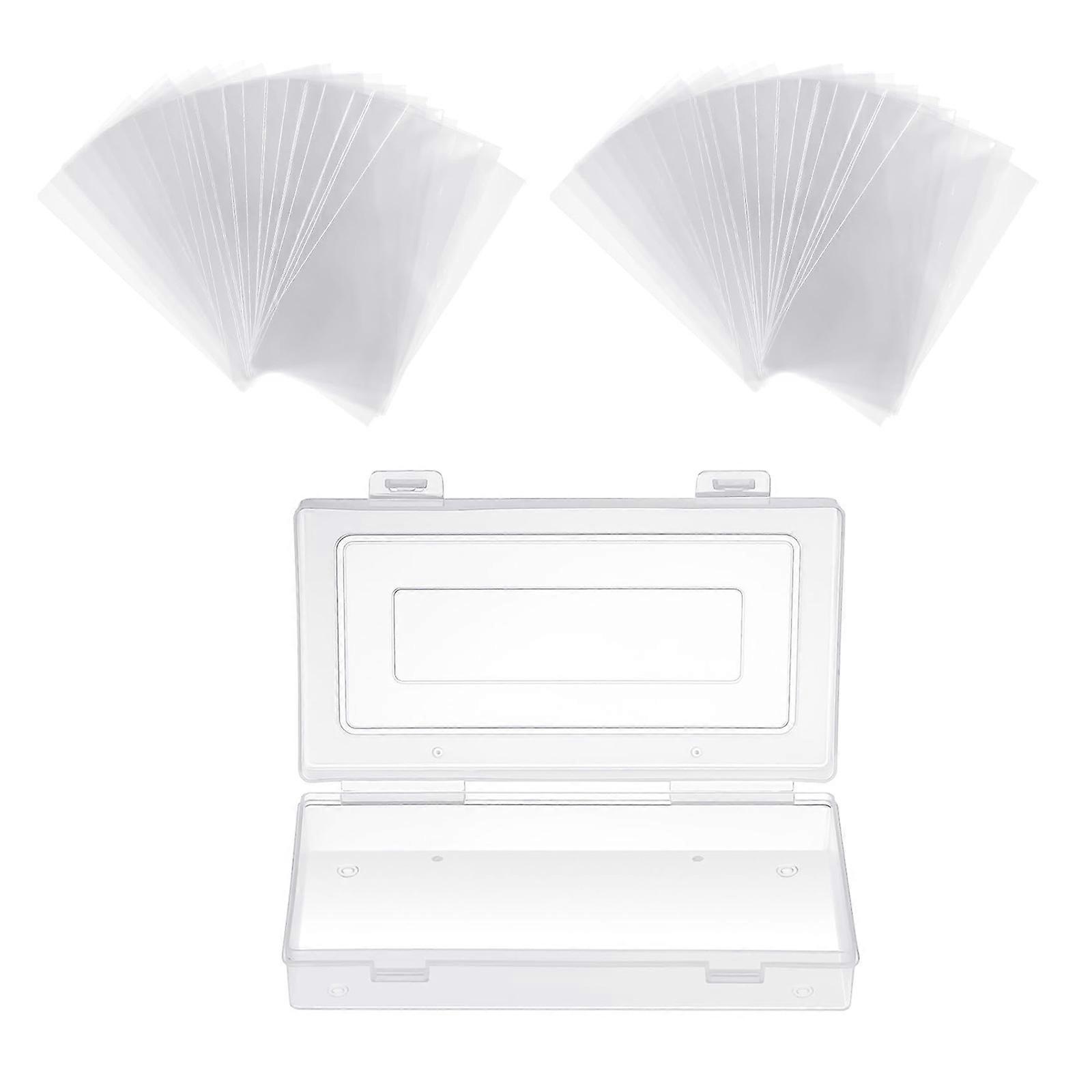 100 Pieces Paper Money Sleeves with Storage Case Clear Money Collection Display Case For Collectors And Enthusiasts Multicolor