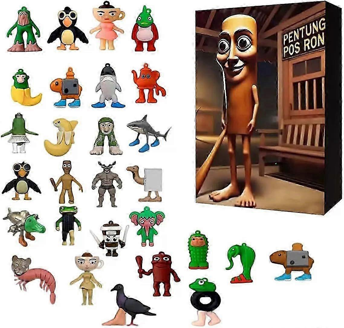 2025 Advent calendar tralalero tralala Silicone Advent Calendar, 24 Day Tung Tung Tung Sahur Figure Countdown Calendar Collection Decoration Gifts
