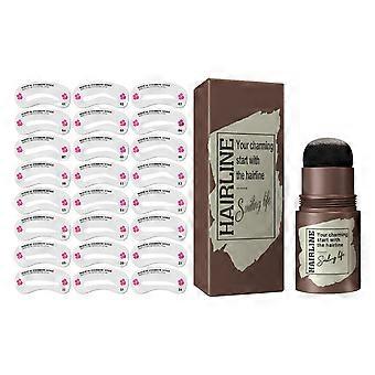 Professionel øjenbryn formning kit 24stk stencils med smudssikkert stempel bryn stencil værktøj til præcist design begynder grå sort