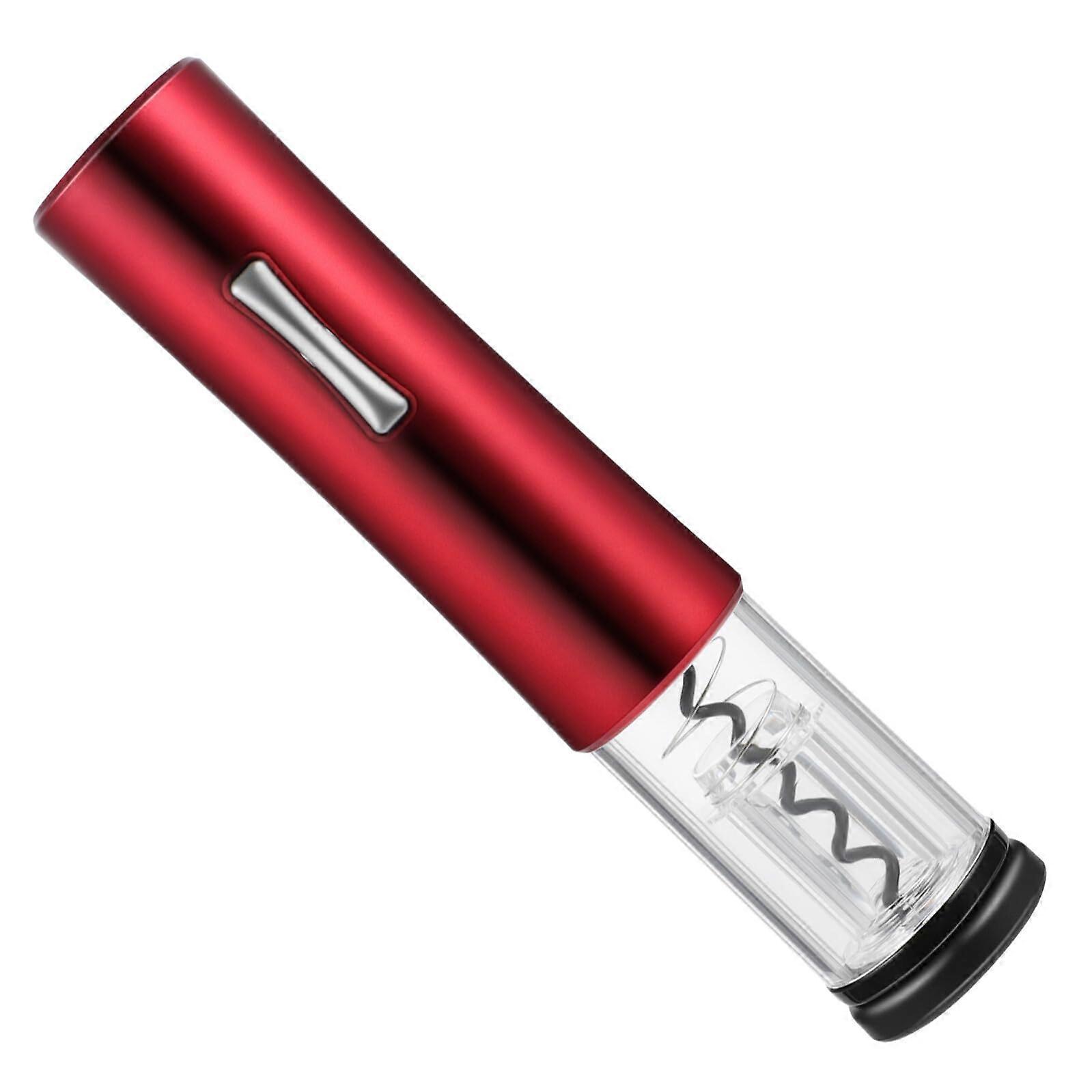 Electric Wine Opener with LED Light Cordless Automatic Bottle Opener in Matte Red for Home Use