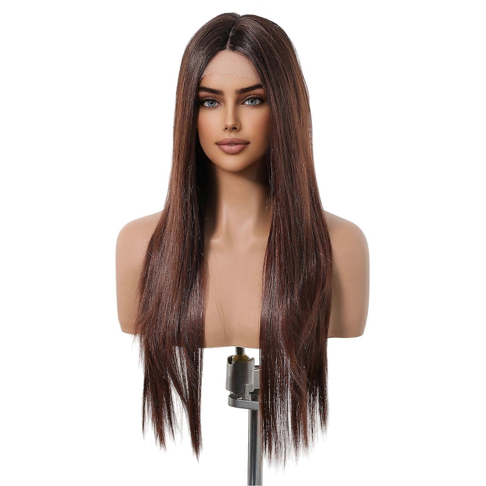 24 inches T-Part Lace Natural Long Curly Water Wave Synthetic Wig - Ideal for Daily Wear and Wig Beginners