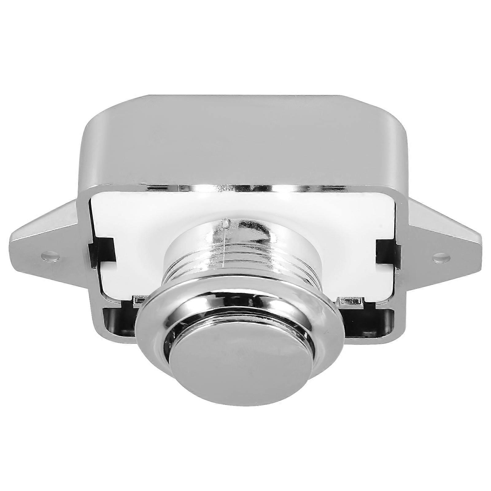 Door Catch For RV Use Push Button Slide Latch Silver Internal Door Furniture Lock 1Pack