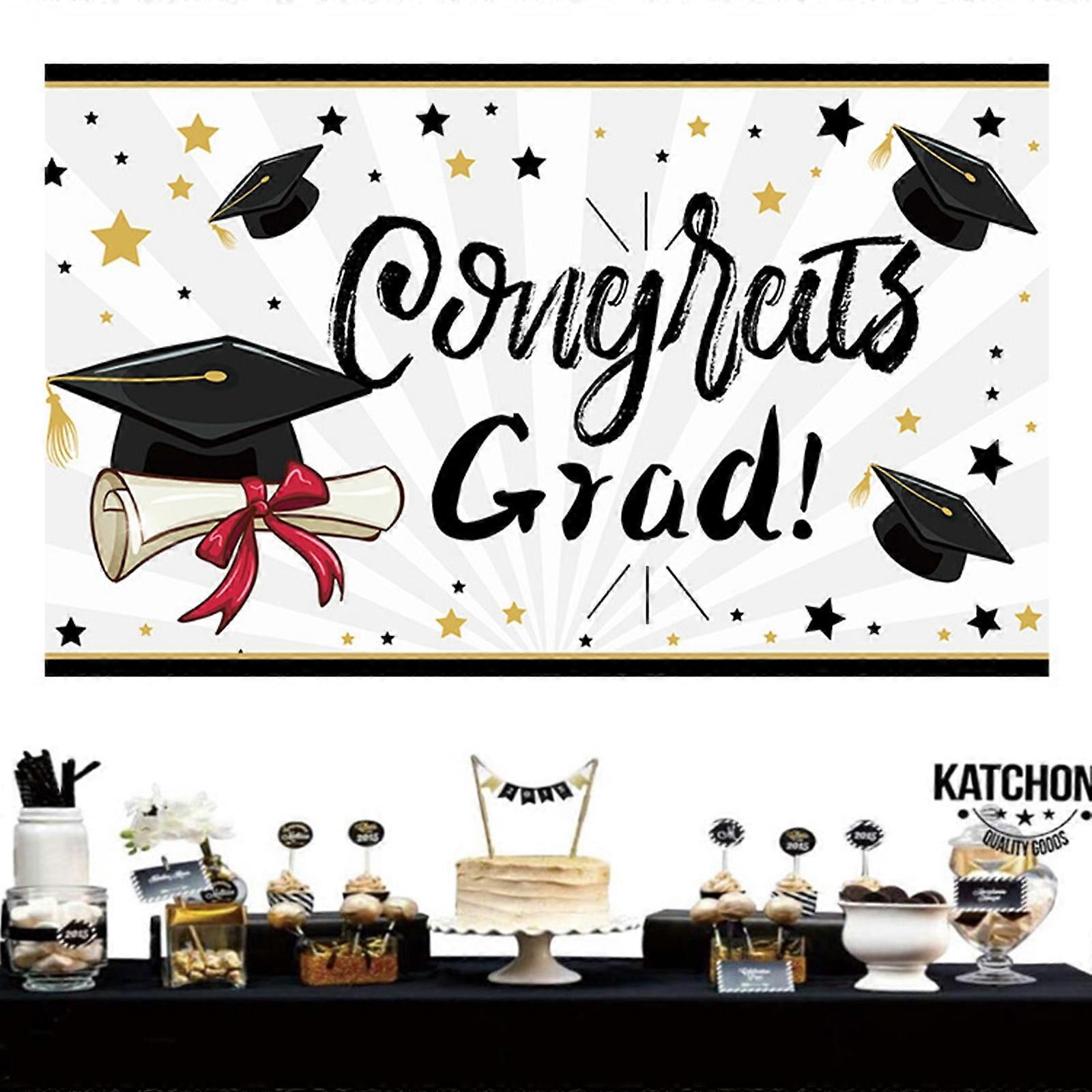 YiFudd Large Graduation Party Banner Selfie Background Cloth Party Poster