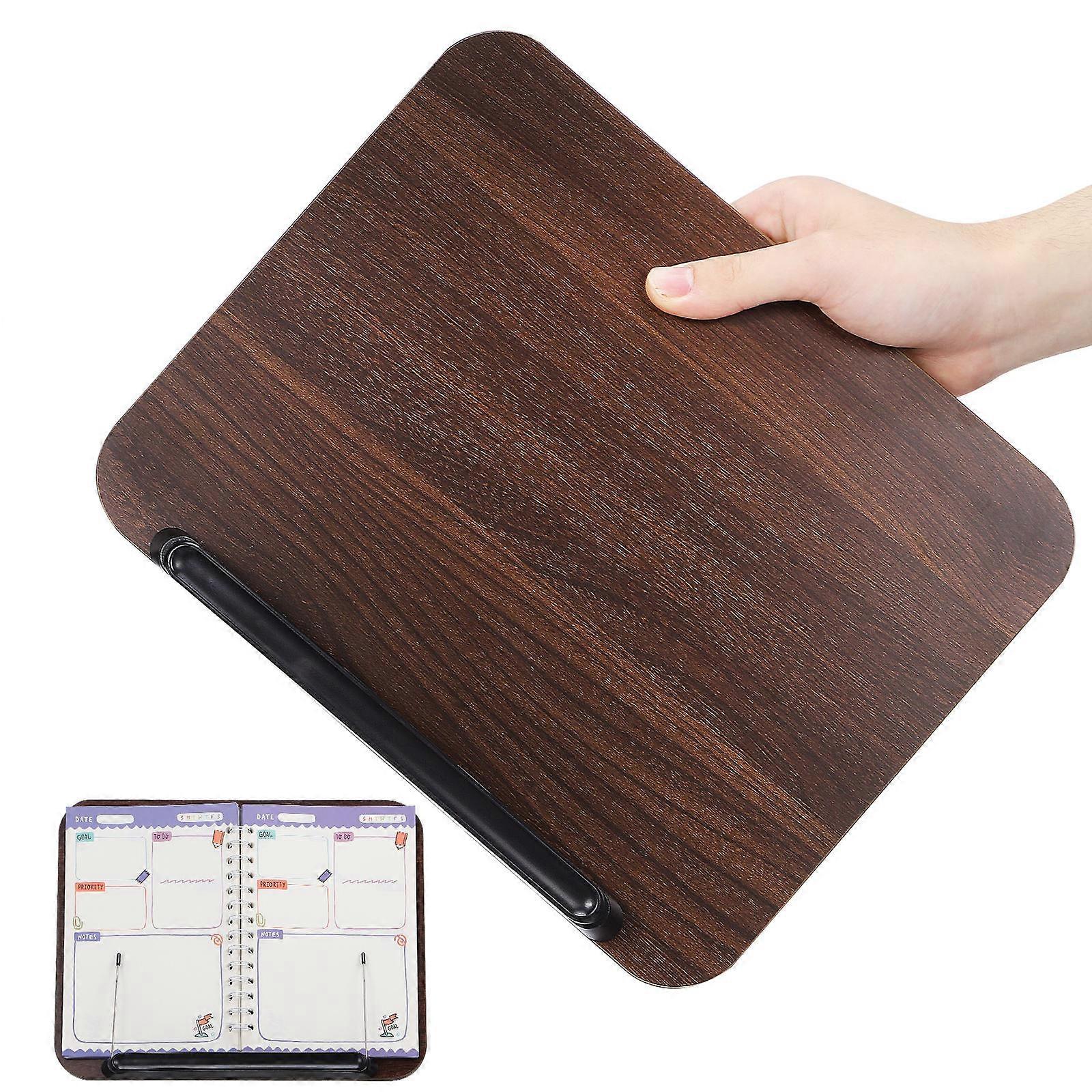 Wood Book Stand Reading Rack with Adjustable Angles for Desk Usage