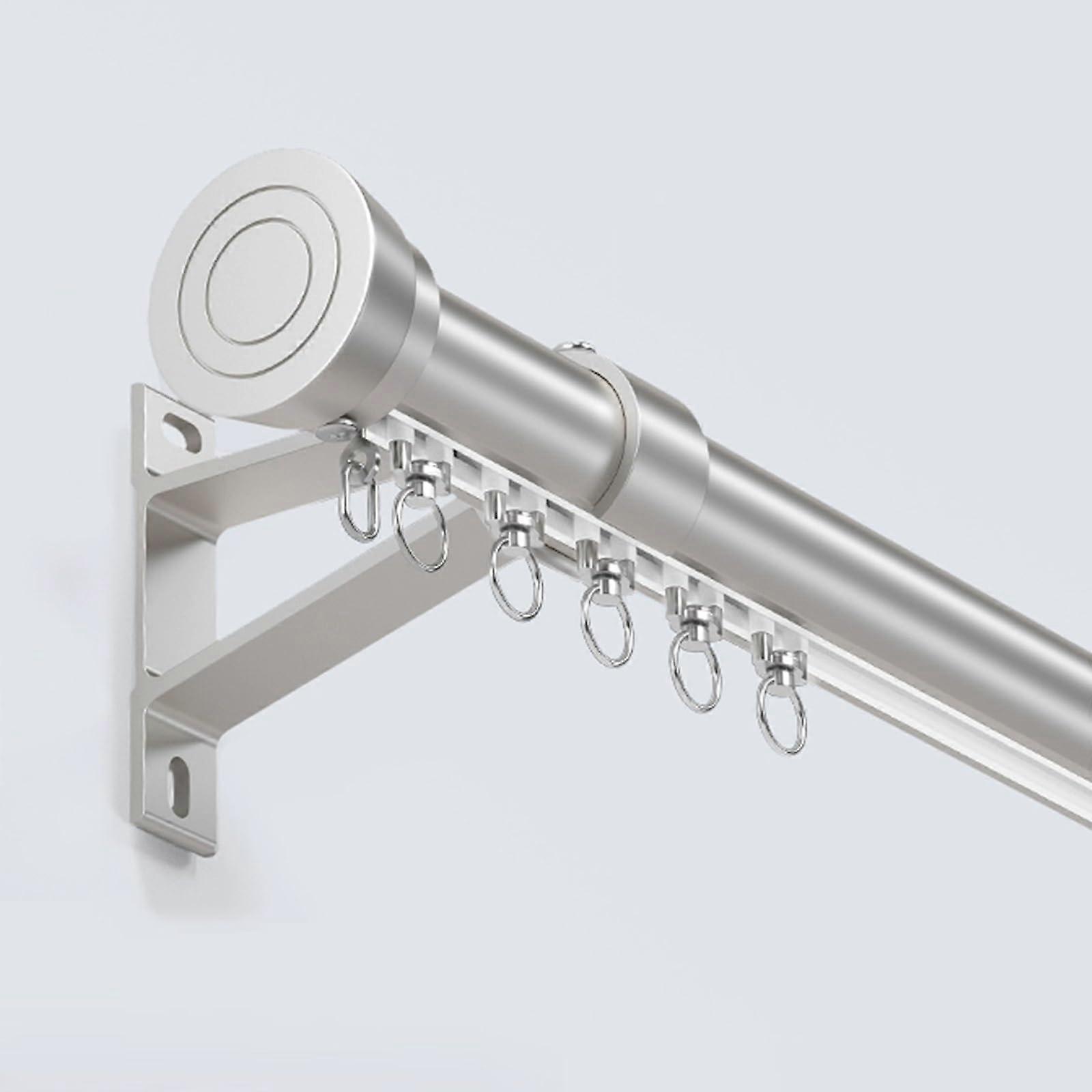 Heavy Duty Curtain Track Rod with Noise Reduction, Smooth Glide Rollers, Wall Mounted Aluminum, 1.9m