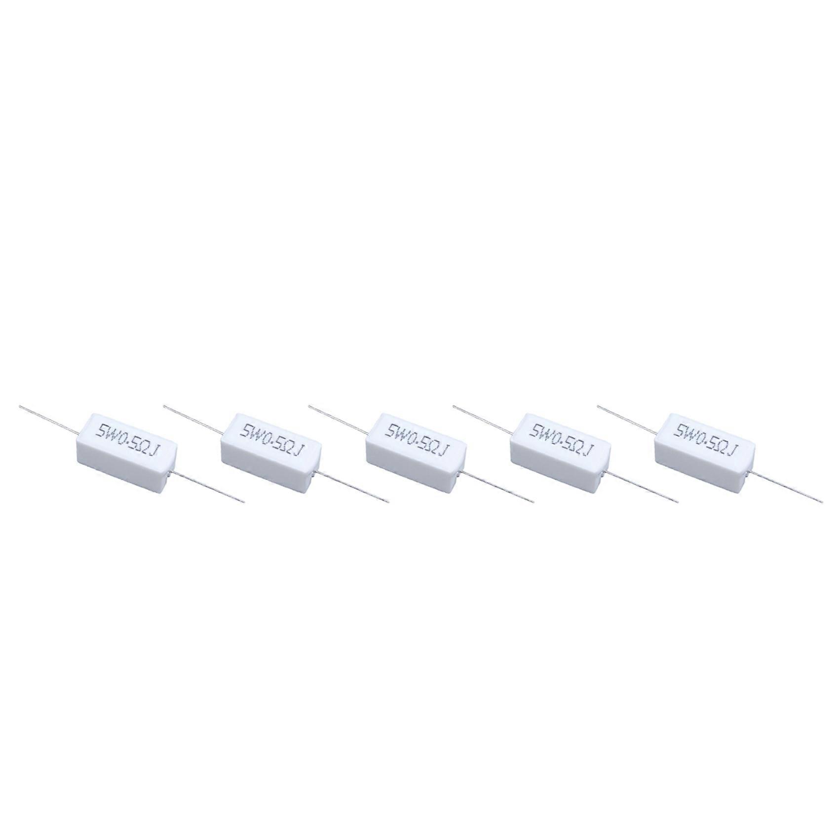50 Pcs Axial Lead Ceramic Cement Resistor 0.5 Ohm 5W