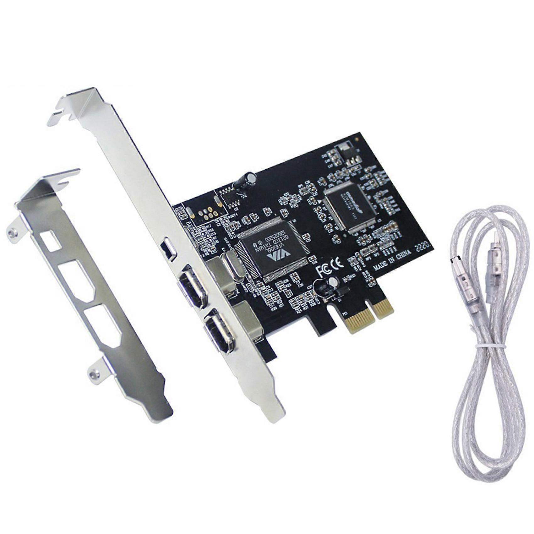 PCI-E to 1394 FireWire Card,PCI-Ex1 to IEEE 1394 3-Port FireWire Card, Support 1440X1080 Resolution,with 0.8M 1394 Cable