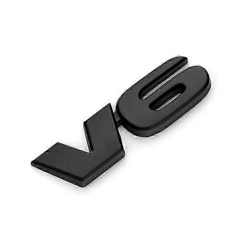 3D Metal Alloy V6 Engine Adhesive Emblem Suitable for Body Stickers and Trunk Badges (Matte Black V6)