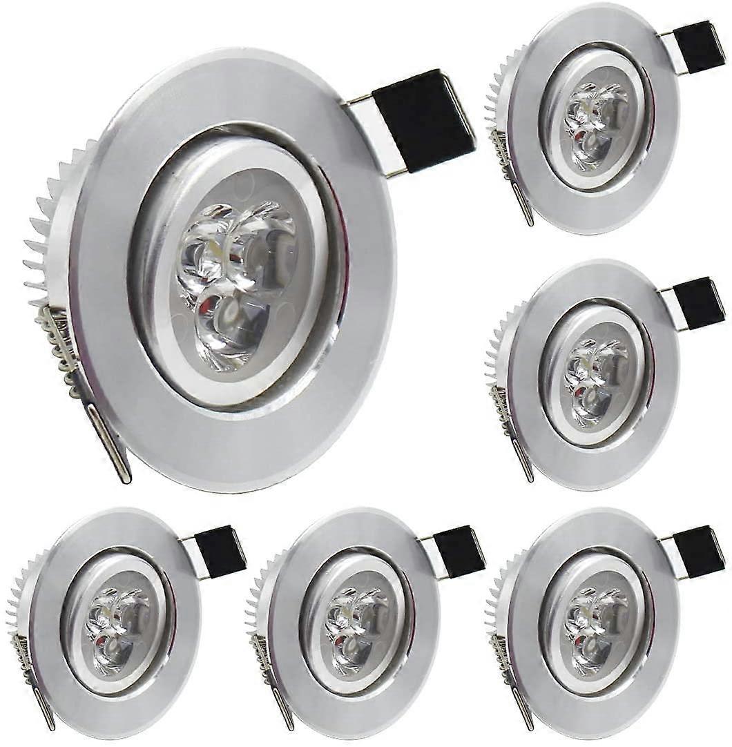 Adjustable Recessed Downlight 3W Mini LED Ceiling Spotlight 55mm CutOut Warm White 6 Pack