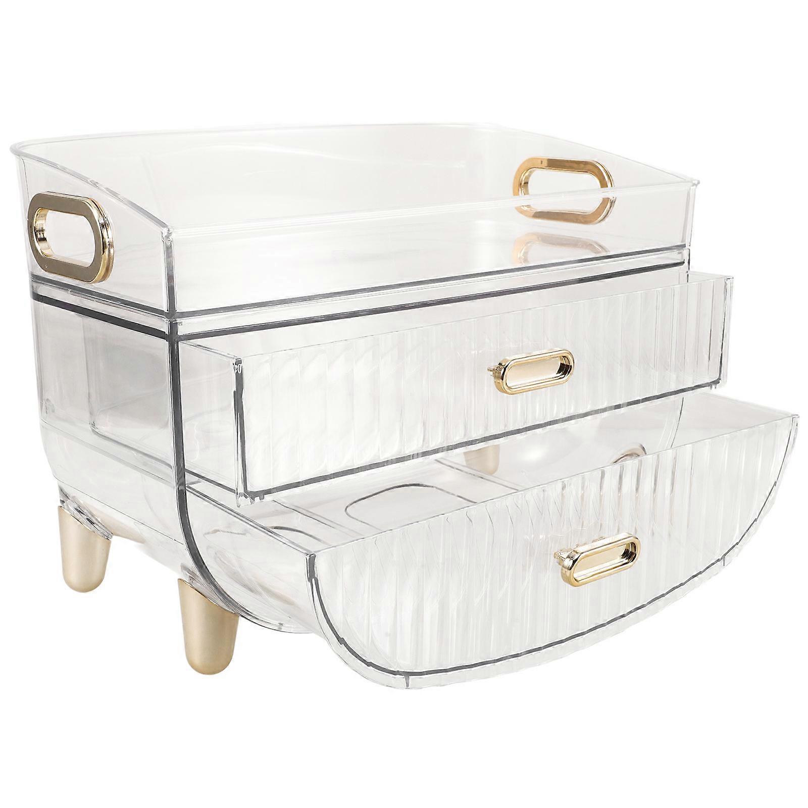 Transparent Makeup Organizer for Skincare Use 3-Layer Large Capacity Case