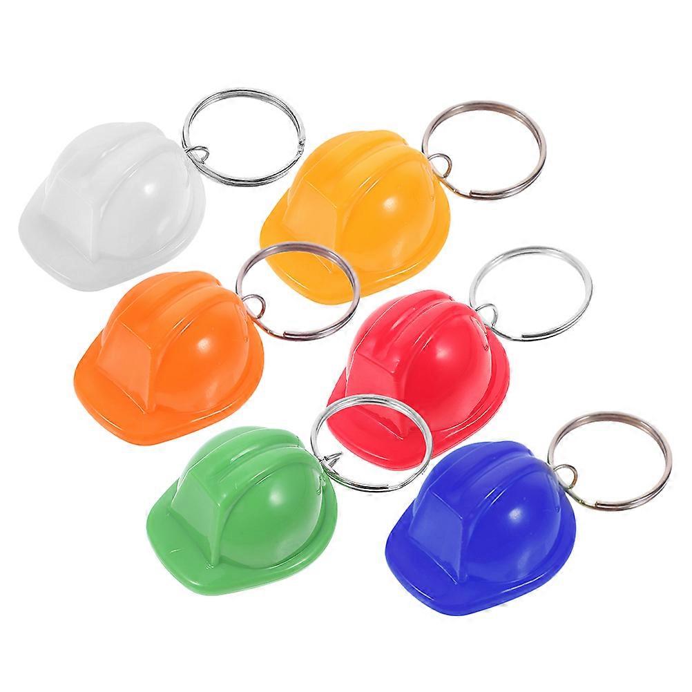 Architectural Keychain Mini Construction Hats for Party 6Pcs Pack