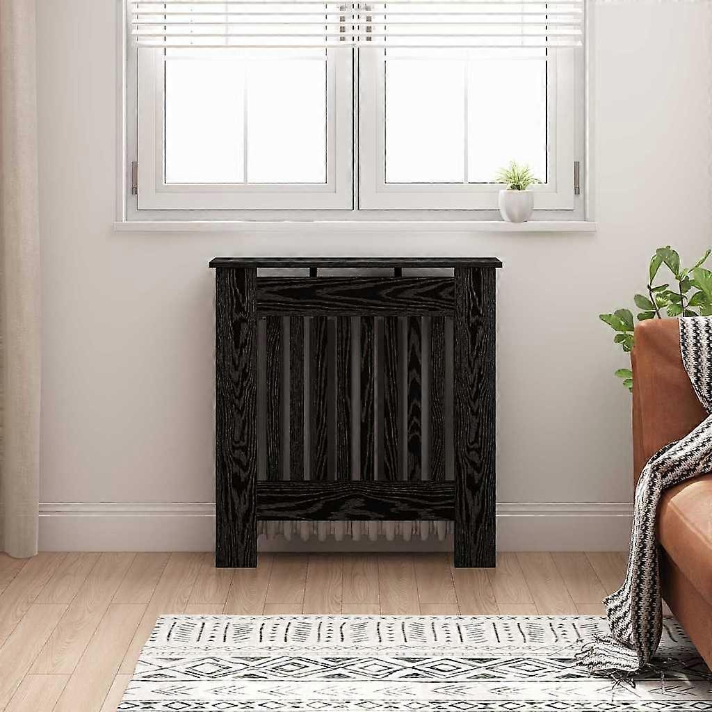 Heizkörperabdeckung Schwarz Eichen-Optik 78 x 19 x 81,5 cm