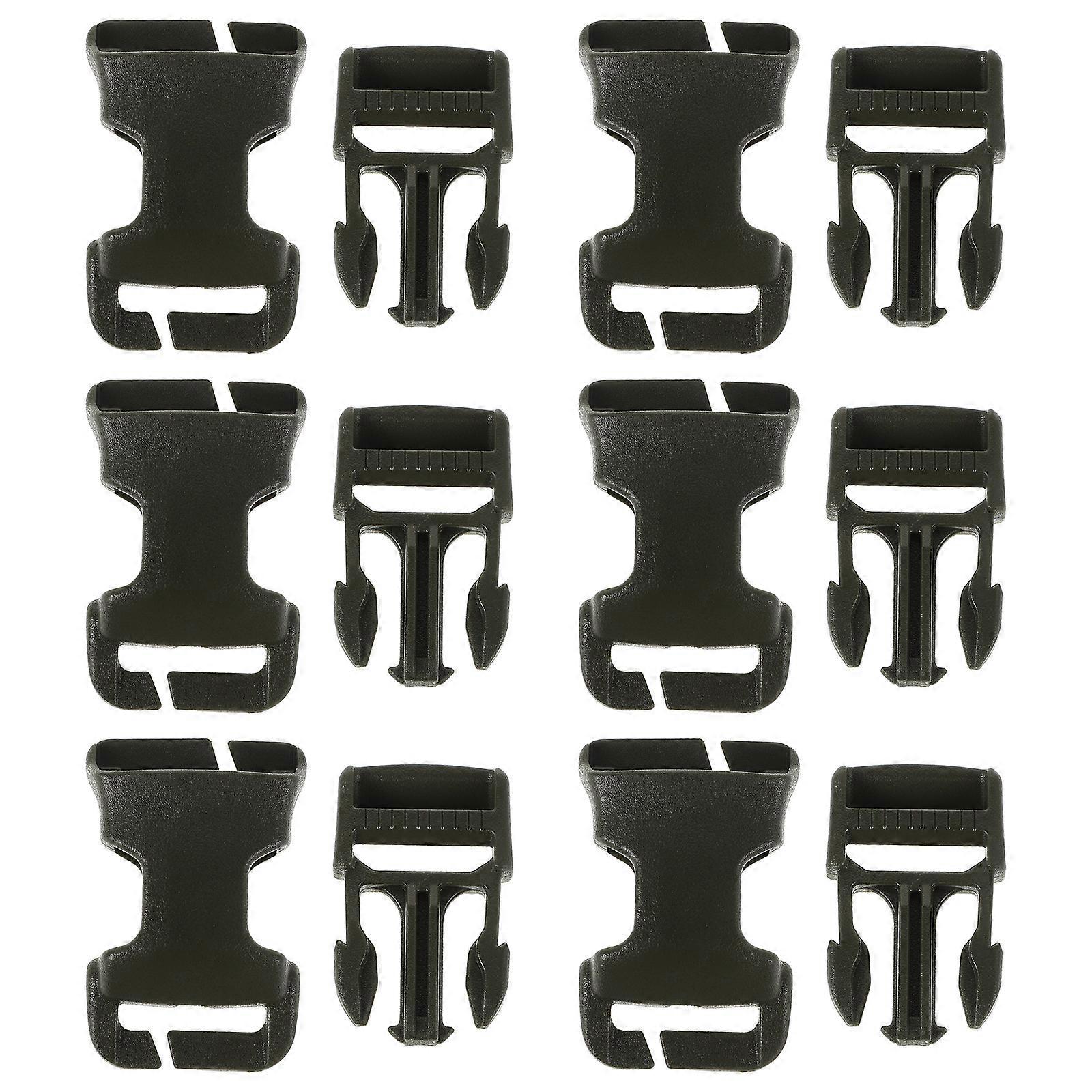 Backpack Buckle Heavy Duty Plastic Buckles for Quick Release 6Pcs Green