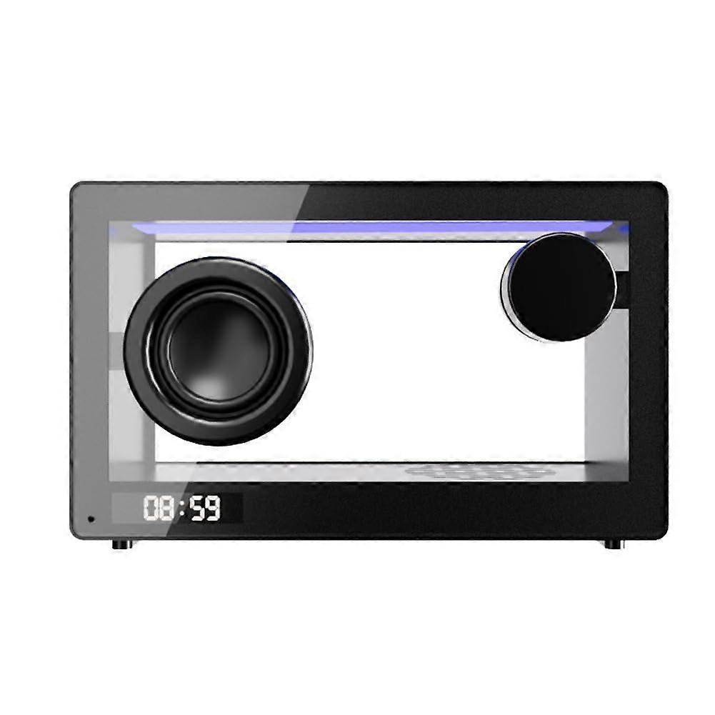 Portable Retro Bluetooth Speaker Clock Wireless HiFi Transparent Soundbar With RGB Light TF Card Audio Music Player Ref: 2237