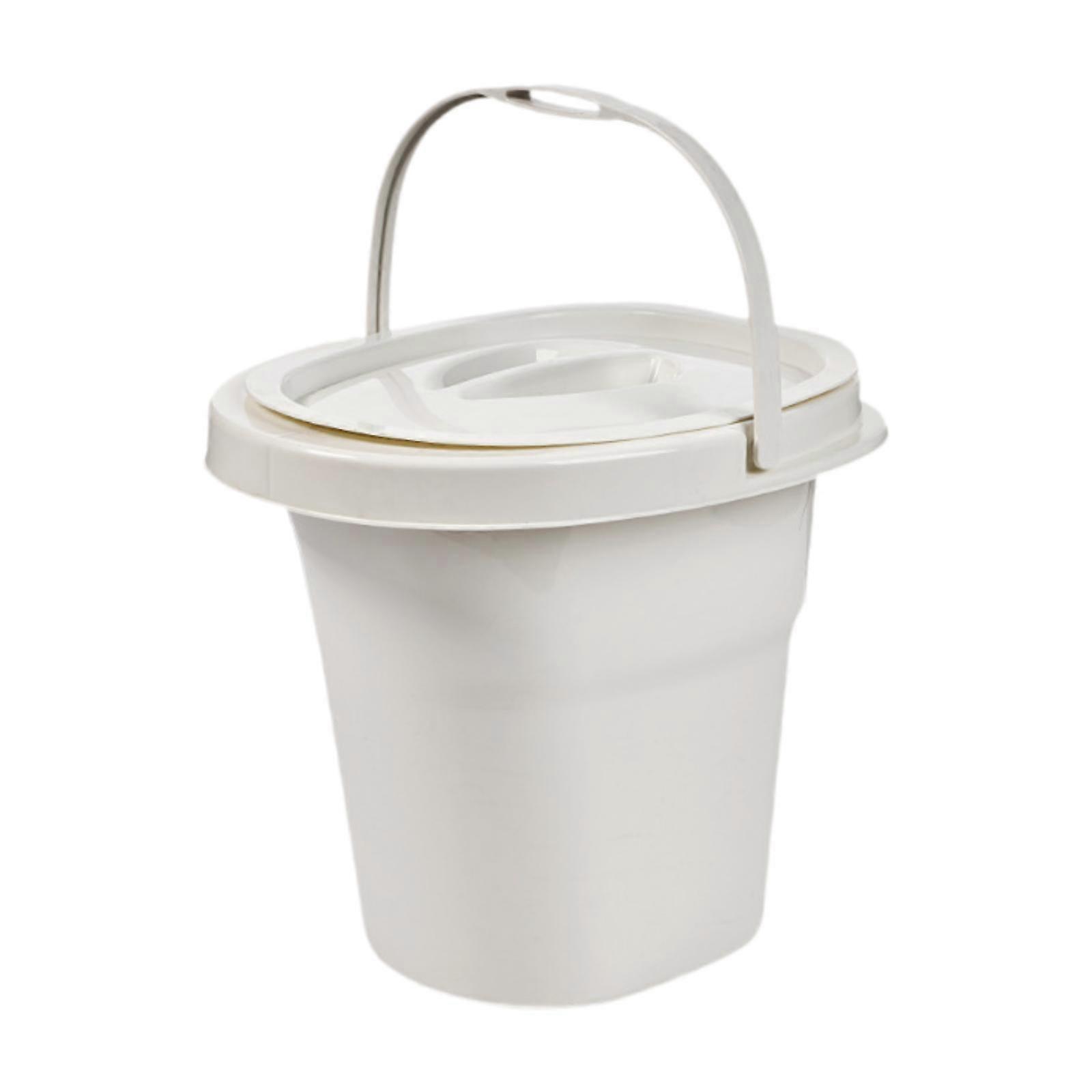 Chamber Pot Convenient to Use Solid Pee Container for Indoor Home Old People White