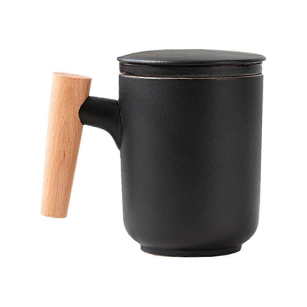 Black Ceramic Tea Bottle Cup for Tea Separation 1Set
