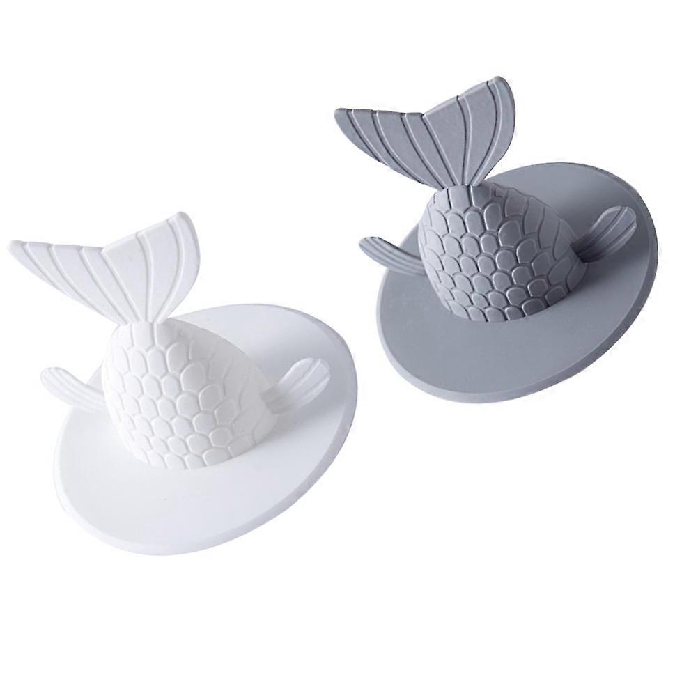 Deodorant Floor Drain Sink Plug for Bathroom Use 2Pcs Creative Fishtail Cover