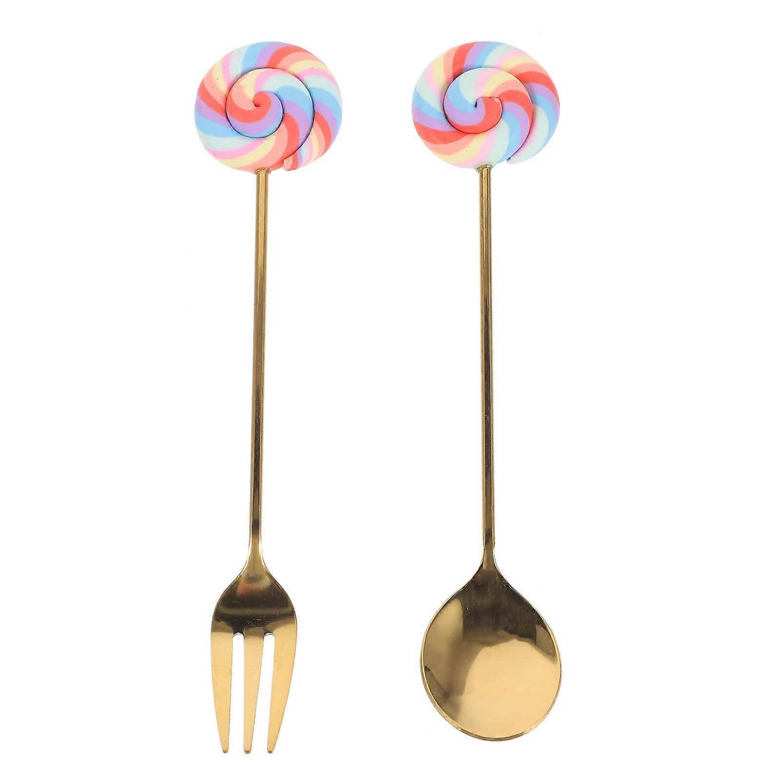 Ice Cream Scoop Lollipop Spoon Set for Dessert Serving 1Set