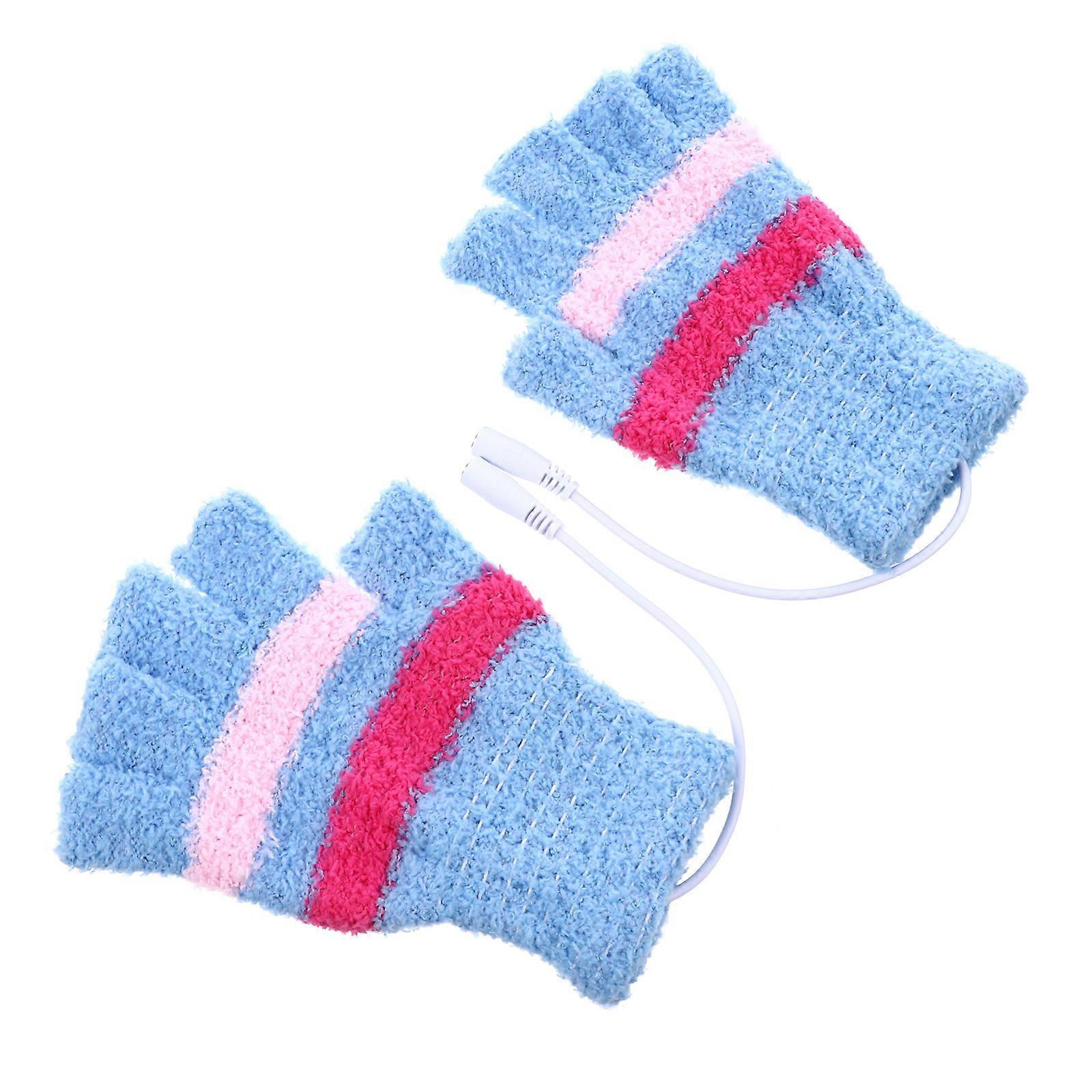 Warm Gloves Half Finger Design For Flexibility Winter Use 40 Degrees Heating 1Pair