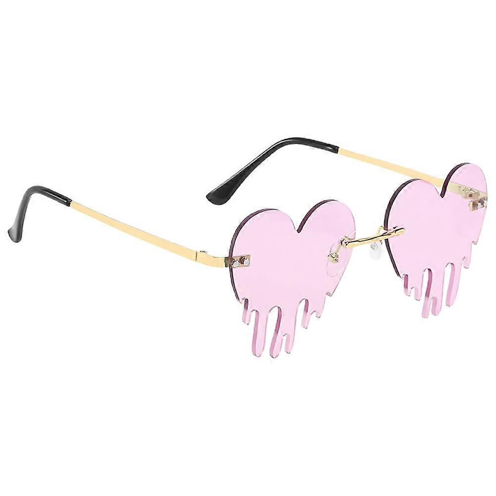 Waterdrop Sunglasses Heart-Shaped Style for Decor 1Pair Chic Purple