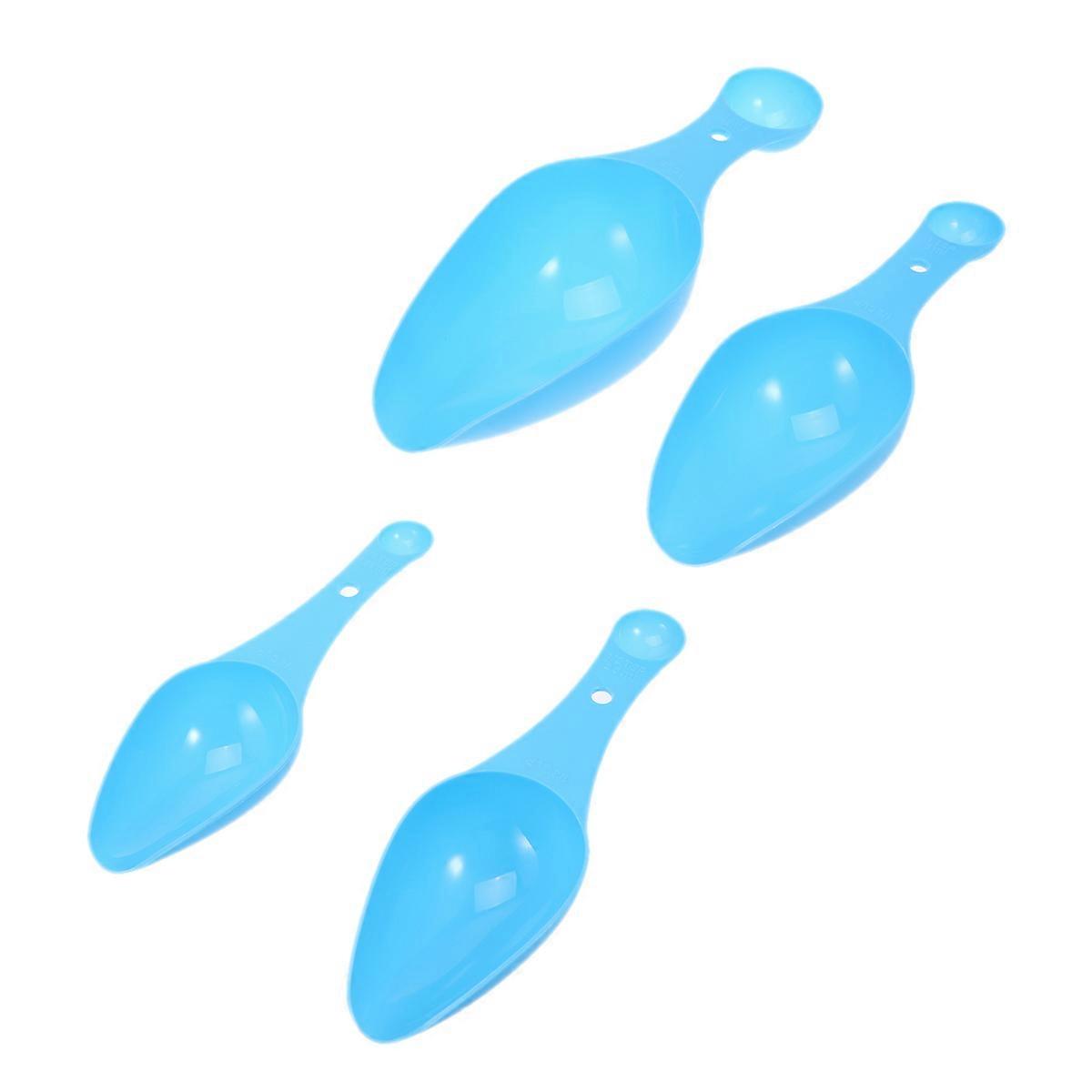 Blue Powder Spoon Plastic Measuring Spoon Set for Kitchen Use 4Pcs