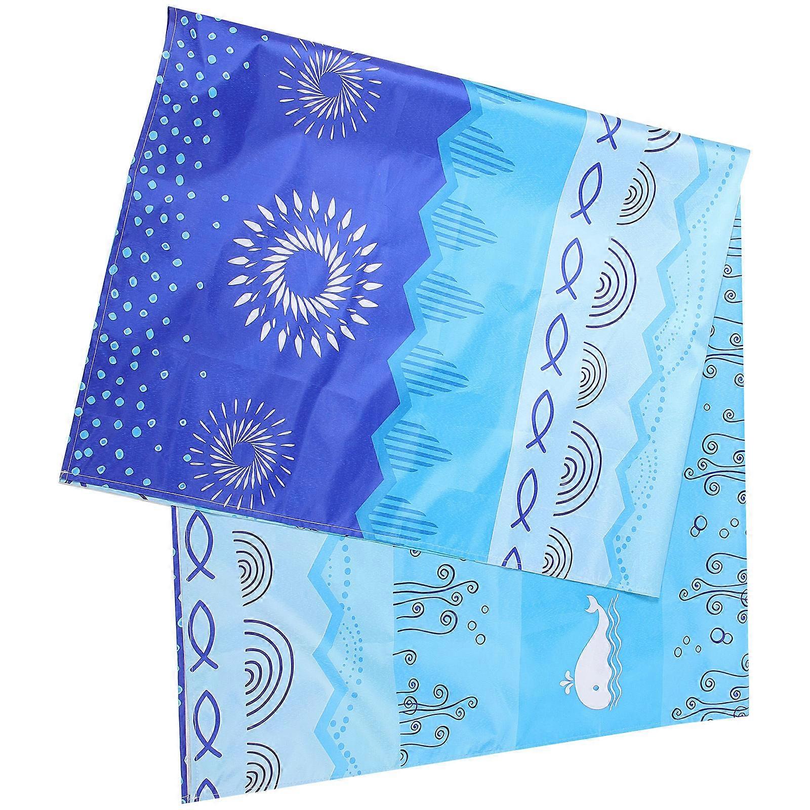 Blue Picnic Mat Portable for 4Pcs Foldable Camping Blanket Pad