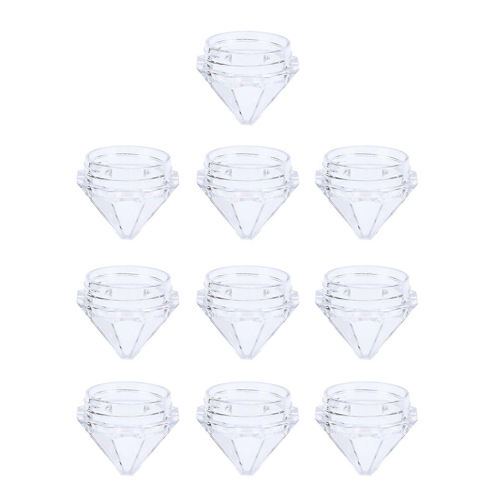 Plastic Sample Jar Diamond Shaped for Storage 30Pcs Clear Makeup Containers