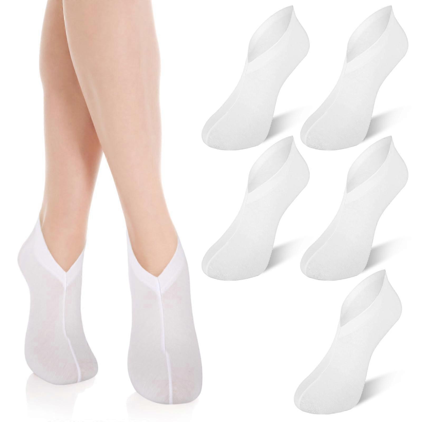 10Pack White Moisturizing Socks for Cracked Heels, Cotton Spa Socks with Deep Hydration, Breathable