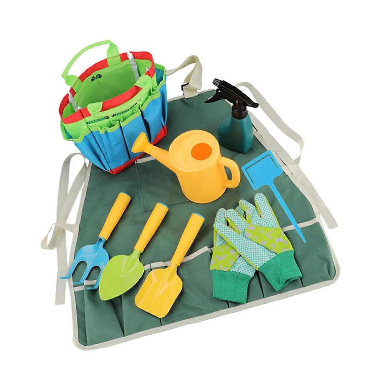 Kids Gardening Tools Set with Watering Can, Rake and Shovel, Safe Lightweight Mini Size
