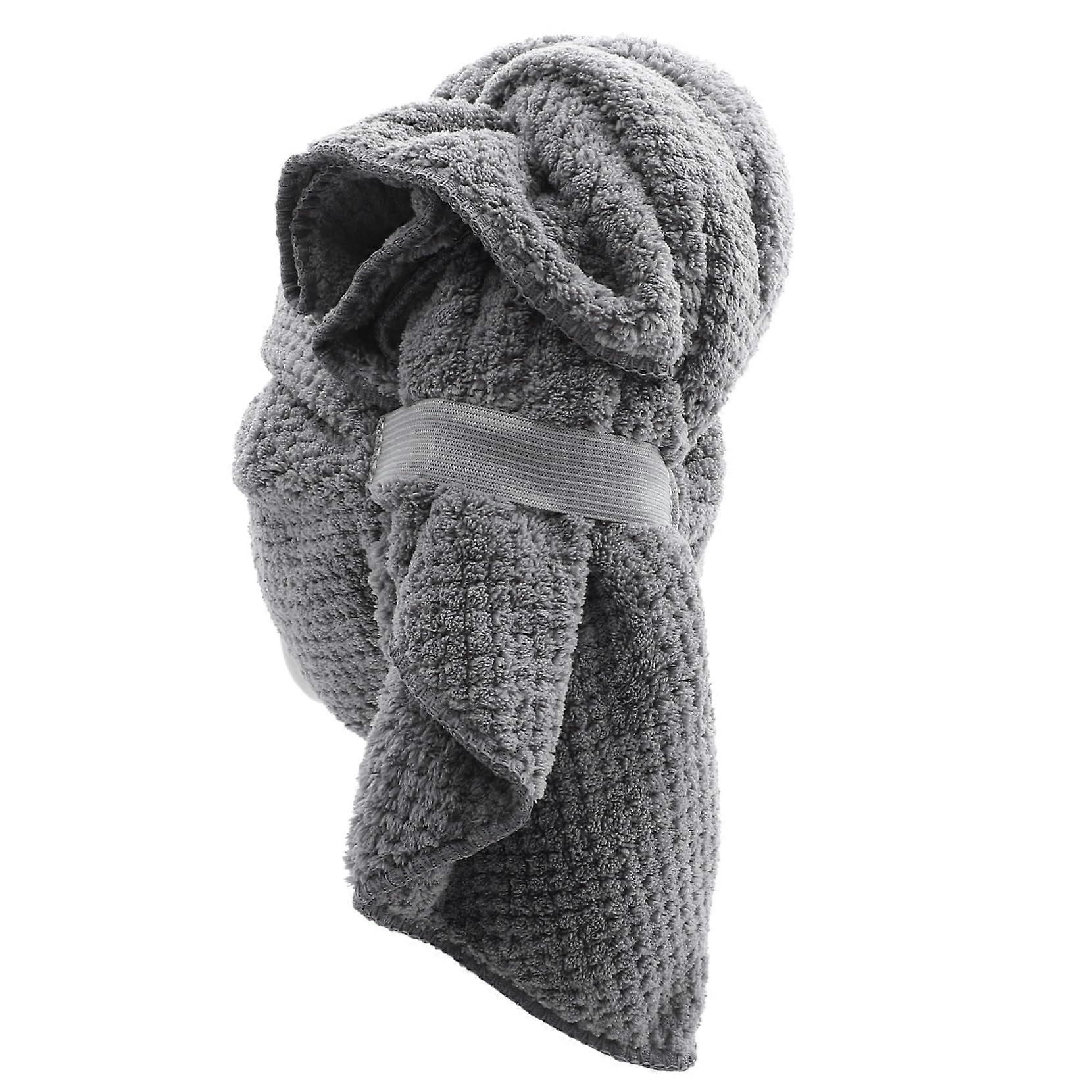 Extra Large Microfiber Hair Drying Towel Wrap with Fast Absorption Grey for Bath and Shower